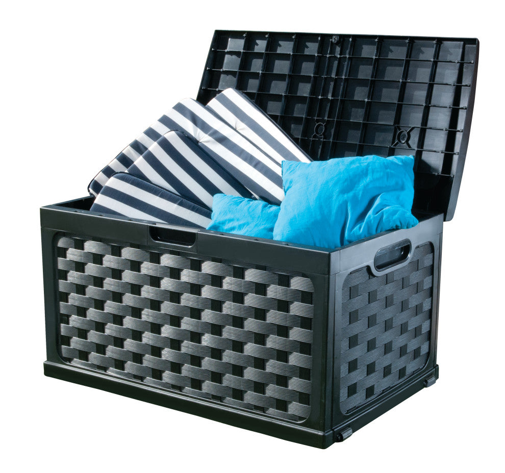 Starplast 88 Gallon Plastic Deck Box, Black
