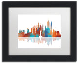 'New York, New York Skyline' Matted Framed Canvas Art by Marlene Watson