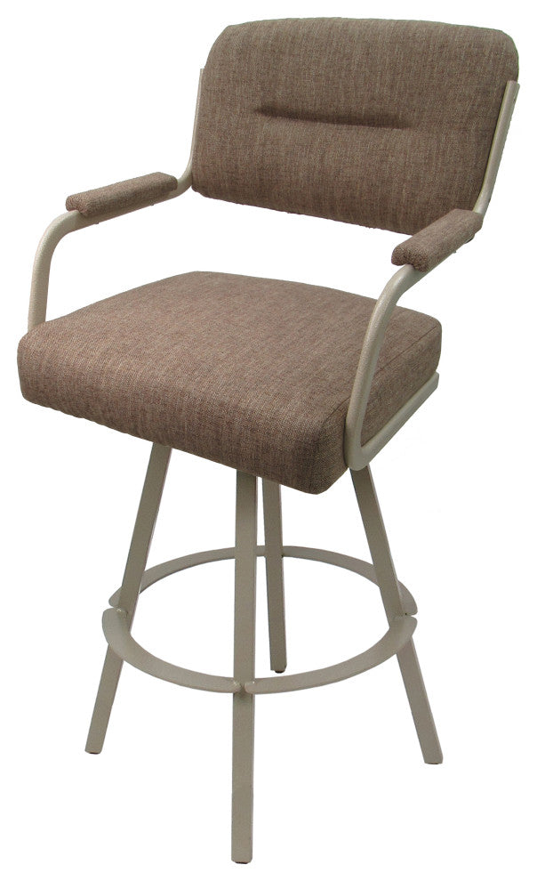 Swivel Metal Bar Stool on Warren Base, Basin Beige/Beige, 34"