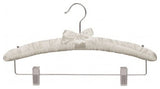 Satin Padded Combo Hanger, Ivory/Chrome Finish, Box of 24
