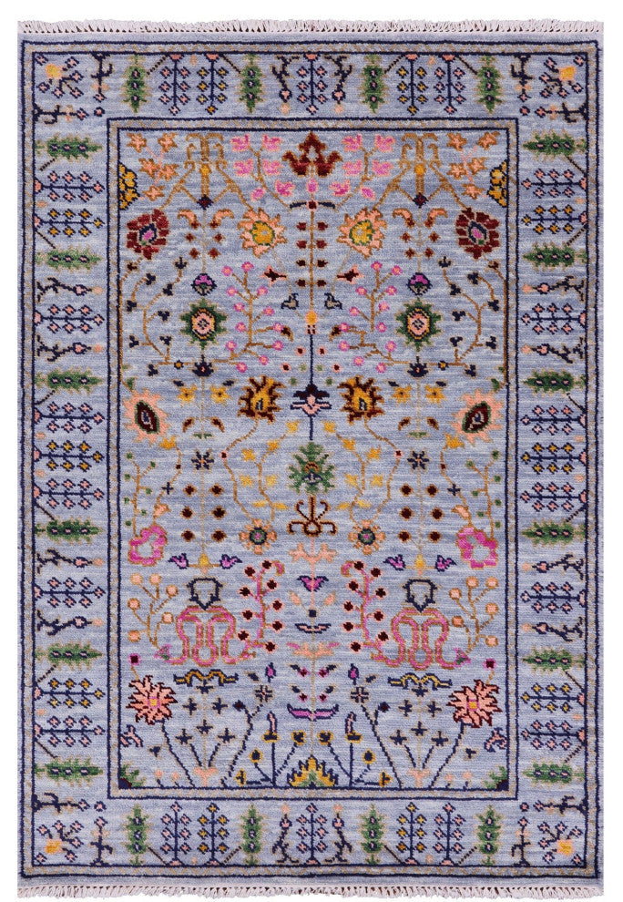 Turkish Oushak Hand-Knotted Wool Rug 4' 2" X 6' 1" - Q15334