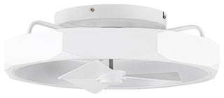 20 in. Modern White Flush Mount LED Ceiling Fan with Remote and DC Motor