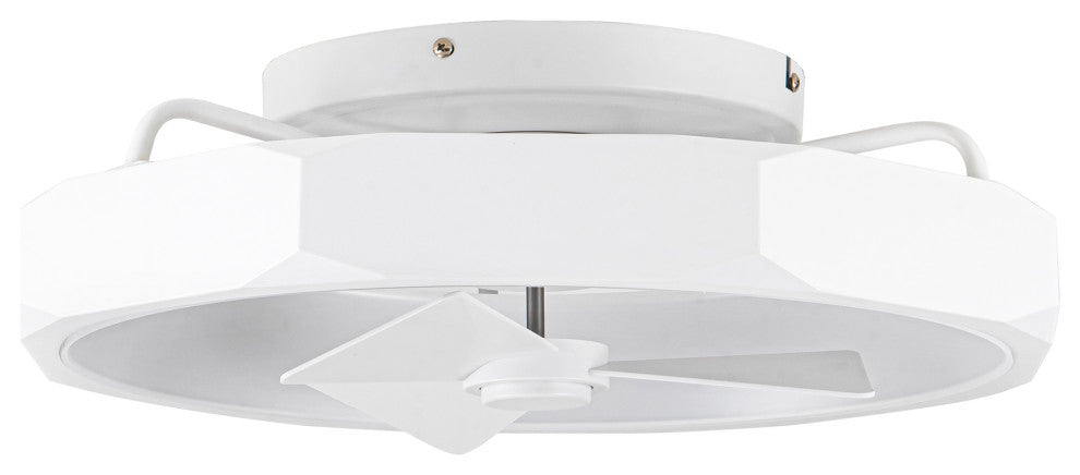 20 in. Modern White Flush Mount LED Ceiling Fan with Remote and DC Motor