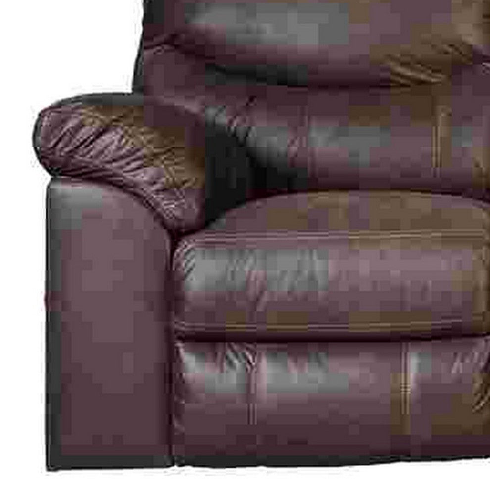 Benzara BM262344 Manual Reclining Sofa With Fabric Upholstery/Pull Tab, Brown