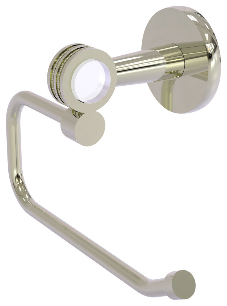 Clearview Euro Style Toilet Tissue Holder with Dotted Accents, Polished Nickel