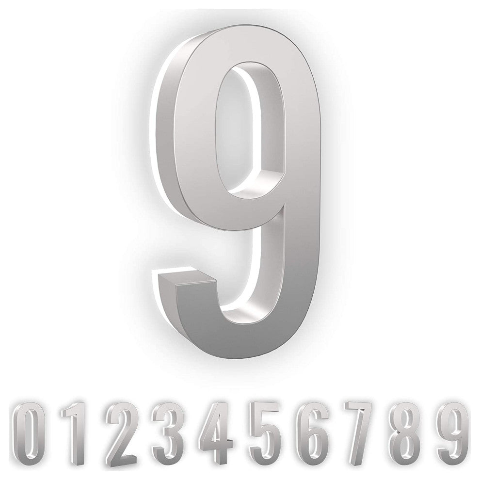 5 in ABS Backlit LED Floating Address Number, Up-Scale Modern Look LumaNumbers,