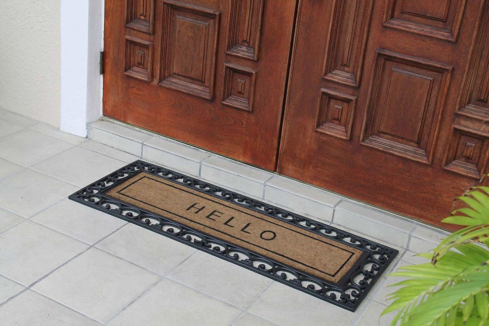 A1HC Natural Coir and Rubber Large Door Mat, 18"X48"