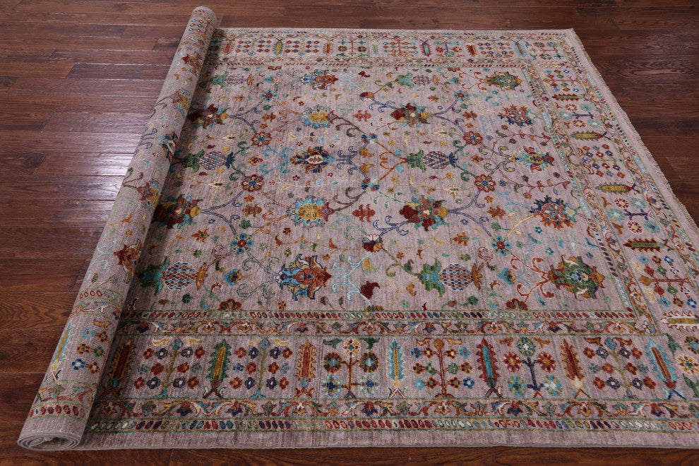 6' 10" X 9' 11" Persian Tabriz Hand-Knotted Wool Rug Q10568