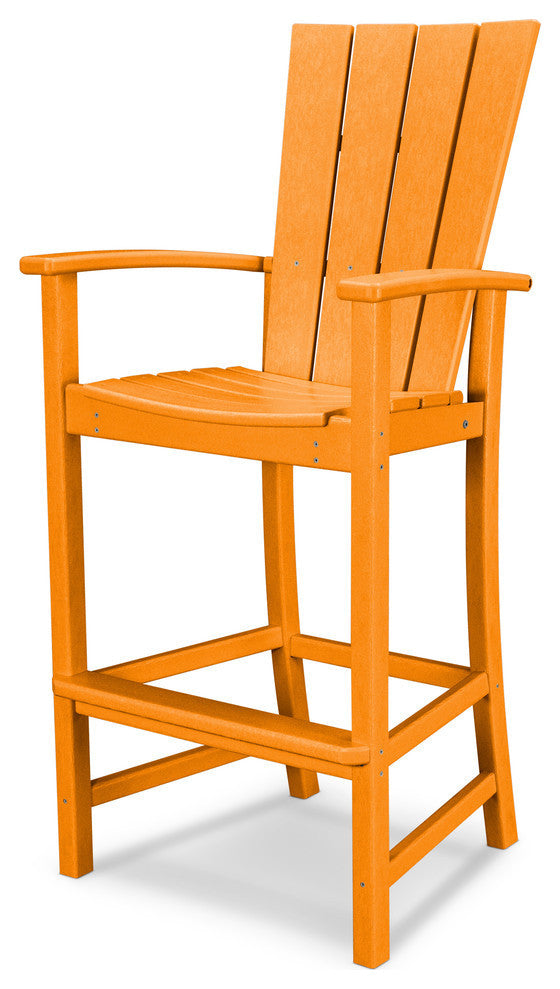 Polywood Quattro Adirondack Bar Chair, Tangerine