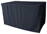 LA Linen Polyester Poplin Fitted Tablecloth 48"x24"x30", Navy Blue