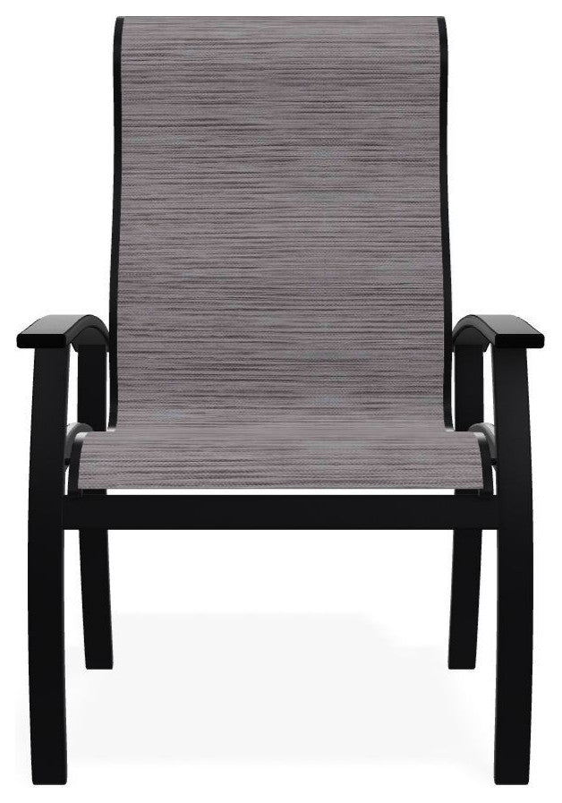 Belle Isle Sling Outdoor Dining Chair, Fossil/Black