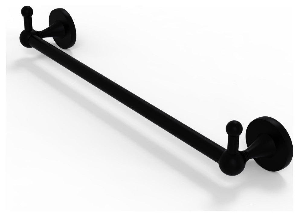 Shadwell 30" Towel Bar with Integrated Hooks, Matte Black