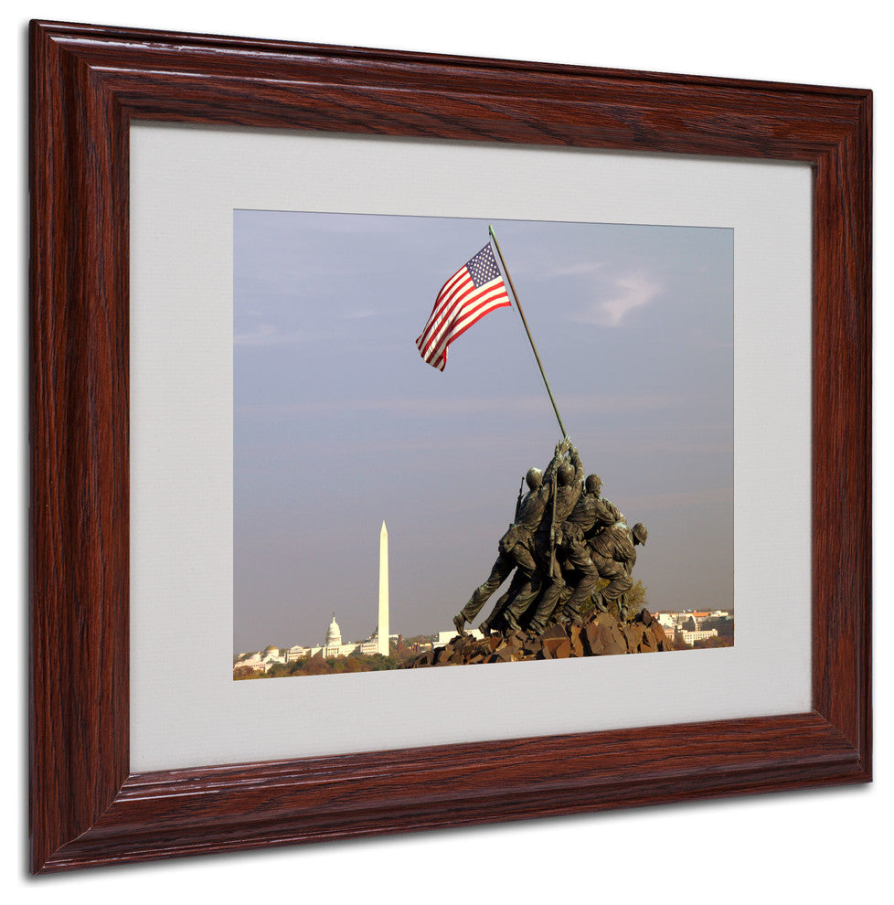 'Marine Corps Memorial' Matted Framed Canvas Art by CATeyes