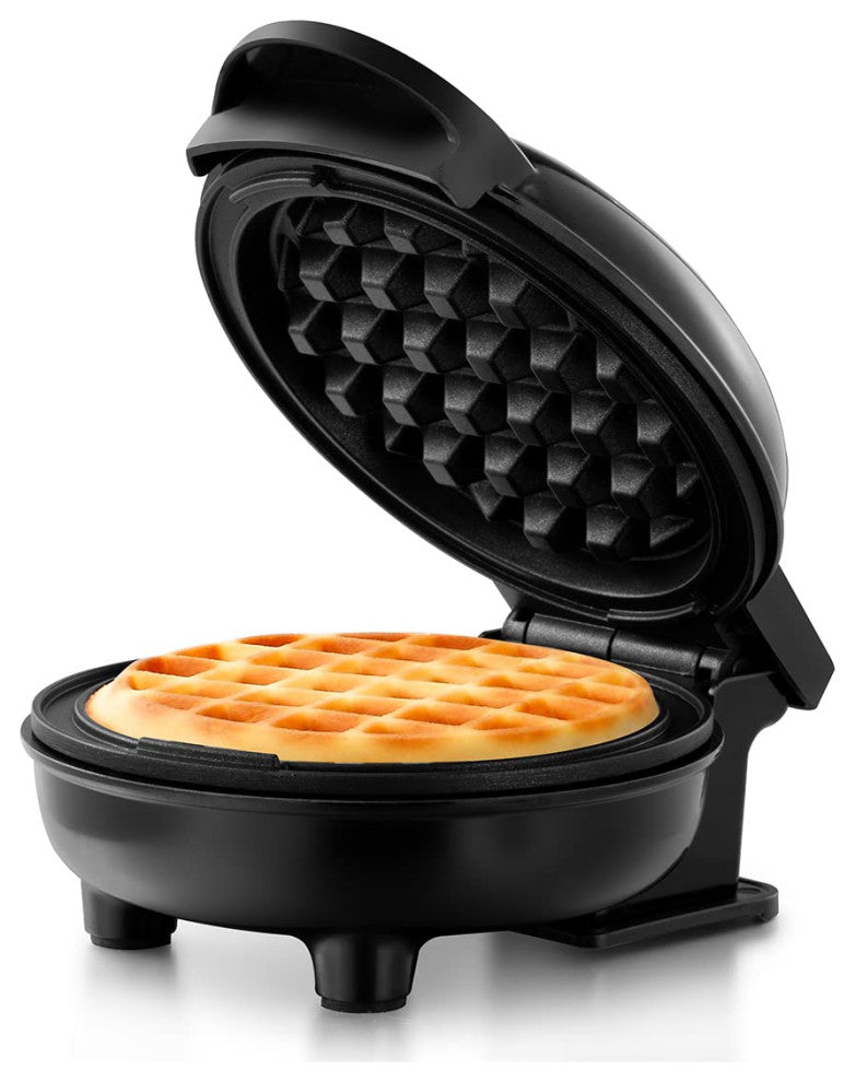 Personal Non-Stick Waffle Maker, Black - 4-inch Waffles in Minutes., Black
