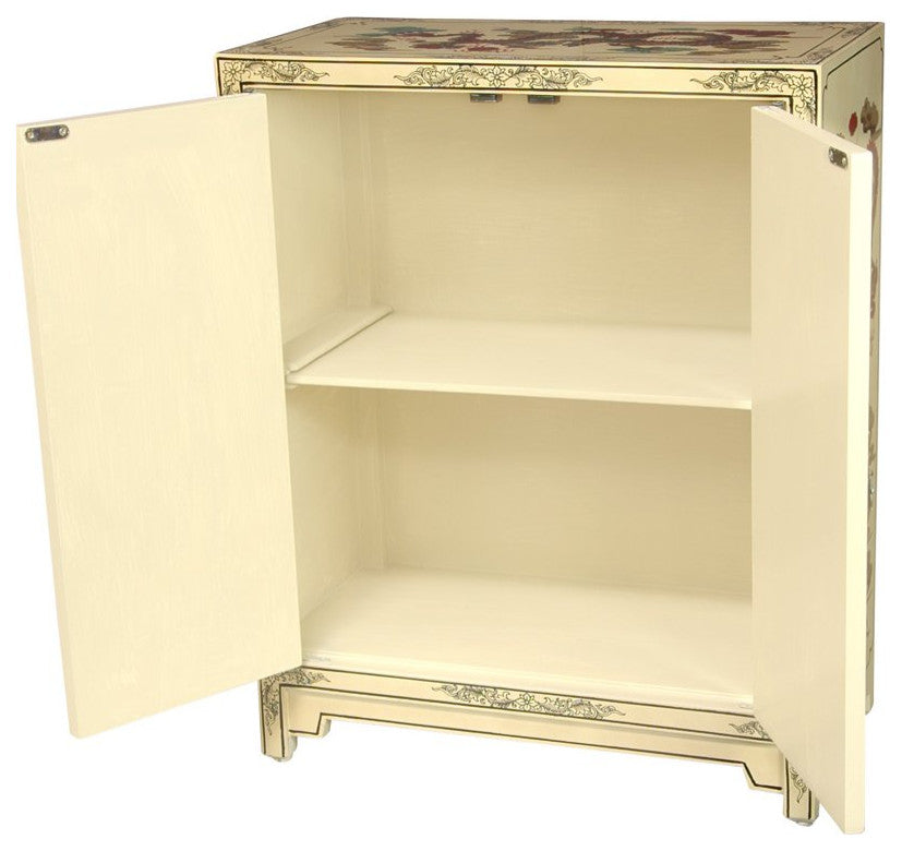 Ivory Dragons Lacquer Shoe Cabinet