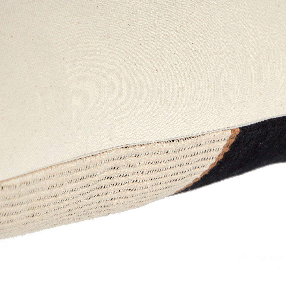 Handwoven Merido Pillow, Black, 14"x20"