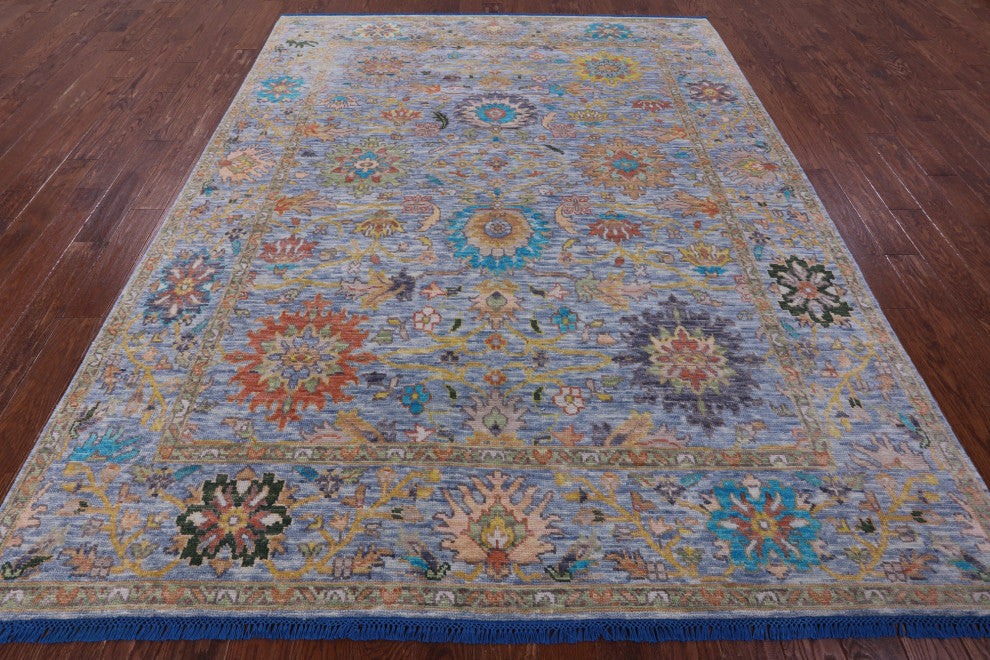 Turkish Oushak Hand Knotted Wool Rug 7' 11" X 10' 0" - Q14993