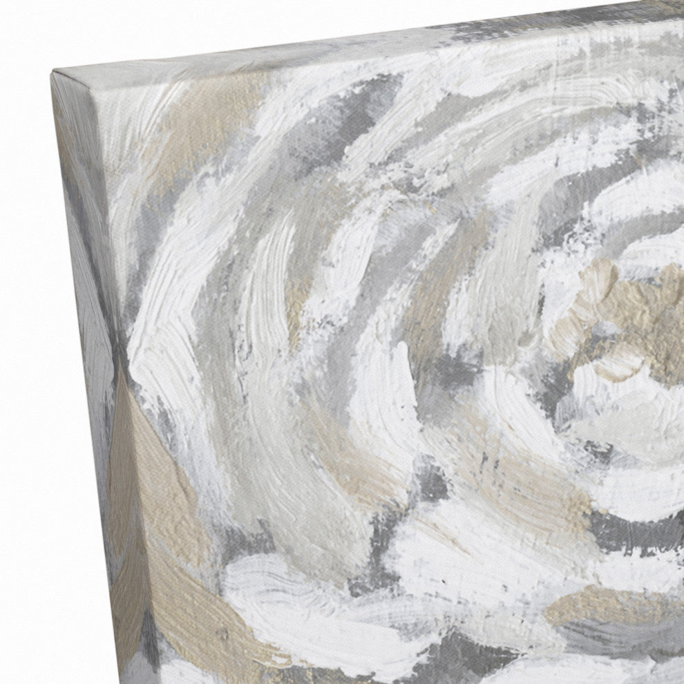 Cream and Gray Floral 30x20 Canvas Wall Art
