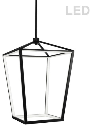 64W Pendant, Matte Black With White Acrylic Diffuser