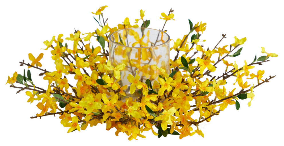 16" Artificial Forsythia Candelabrum