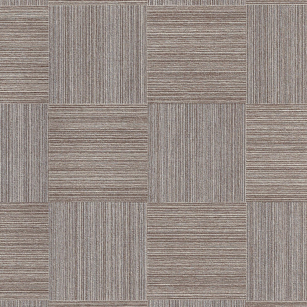 Brown Chequered Embossed Titanic Wallpaper