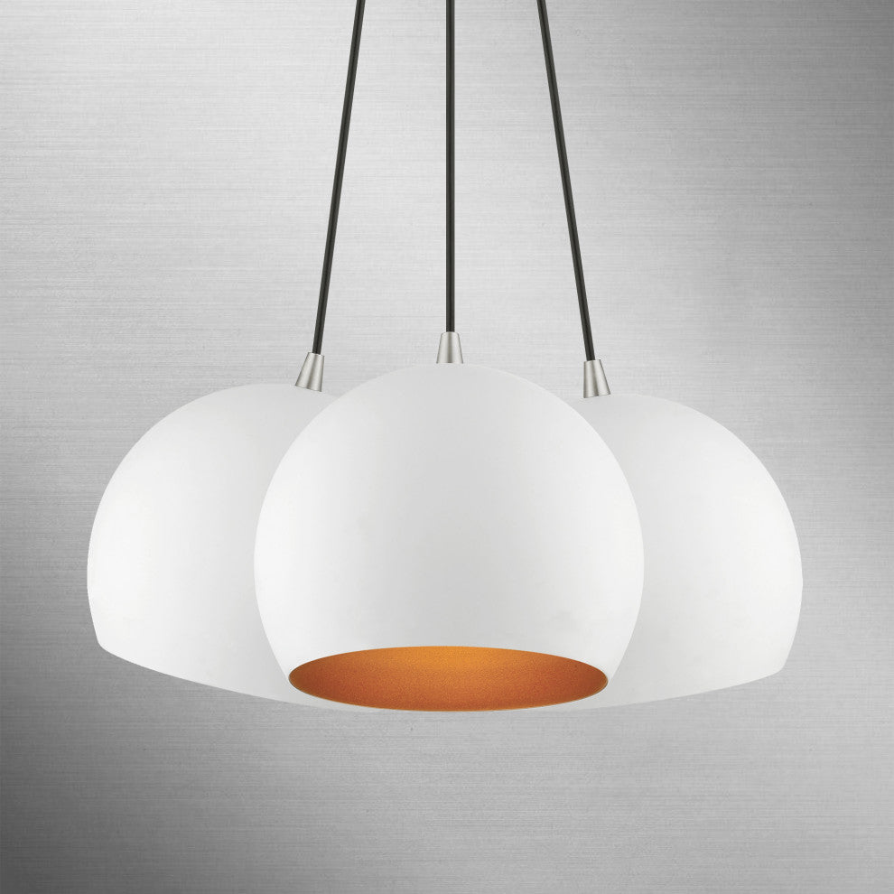 Livex Lighting 3 Light White Globe Pendant
