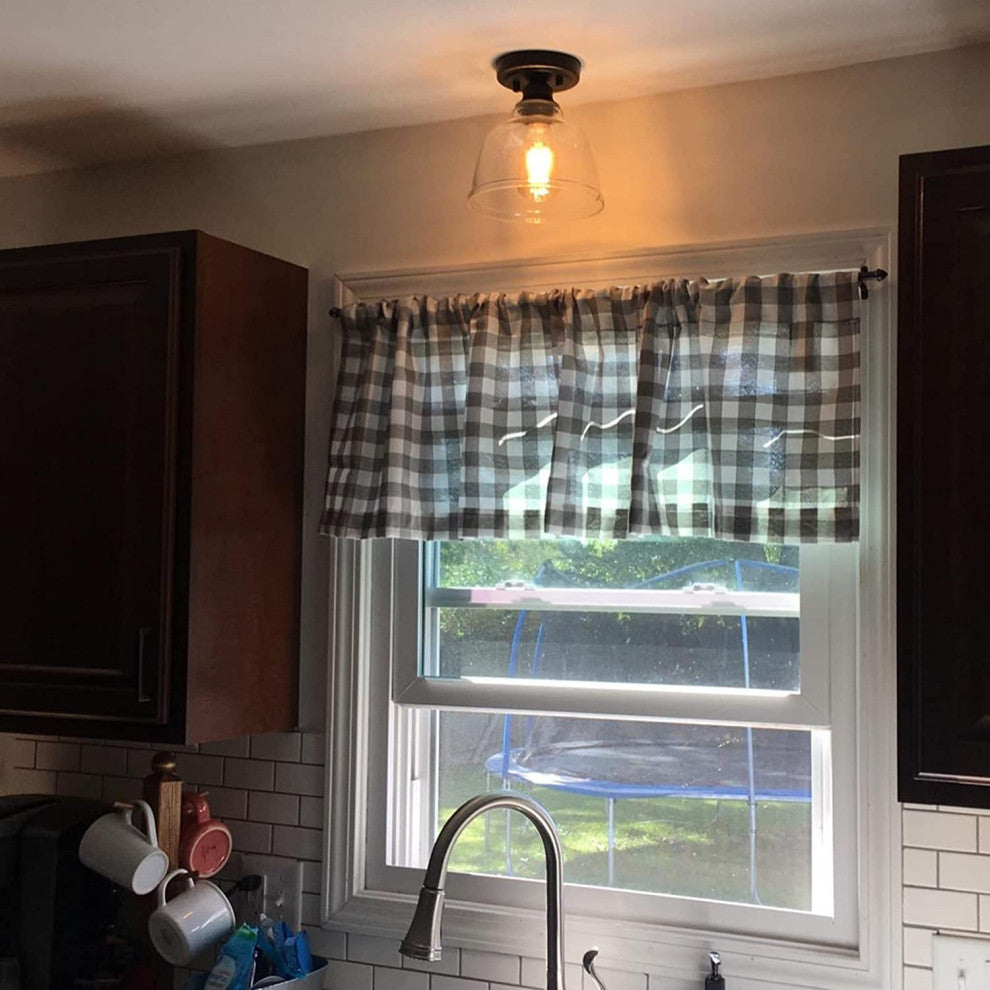 Industrial Glass Flush Mount Ceiling Light Fixtures Farmhouse Close to Ceiling