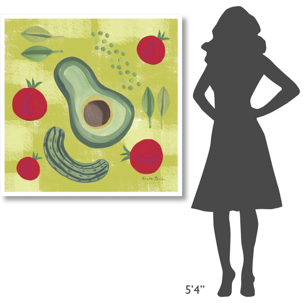 "Veggie Time II" Digital Paper Print by Farida Zaman, 42"x42"