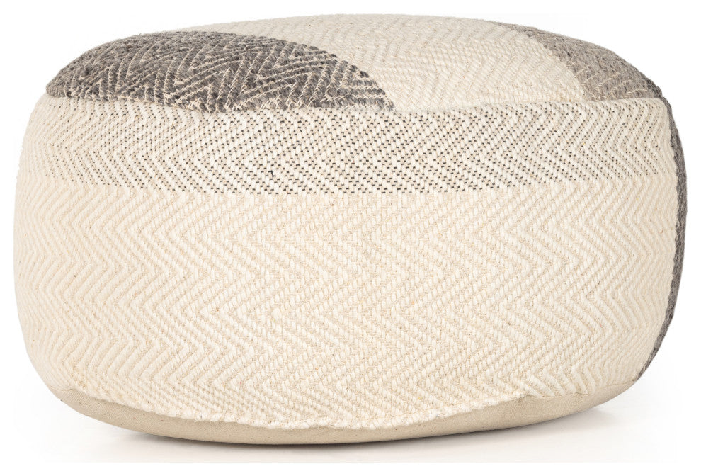 Color Block Floor Cushion-Brown, Cream