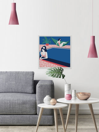 "Candid" Framed Painting Print, 18"x18"