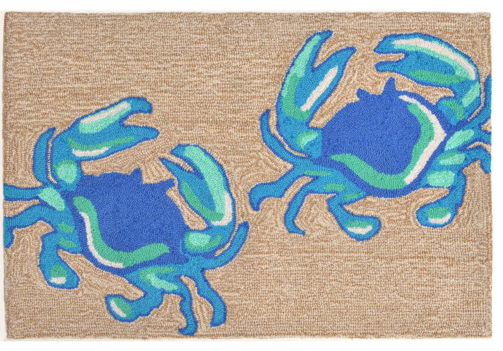 Frontporch Crabs Indoor/Outdoor Rug Blue 2'6x4'