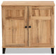 Oak Brown Finished Wood 2-Door Shoe Storage Cabinet