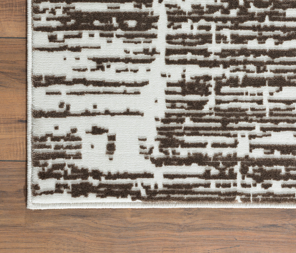 Abani Aspen Collection ASP110B Contemporary Beige Grid Area Rug
