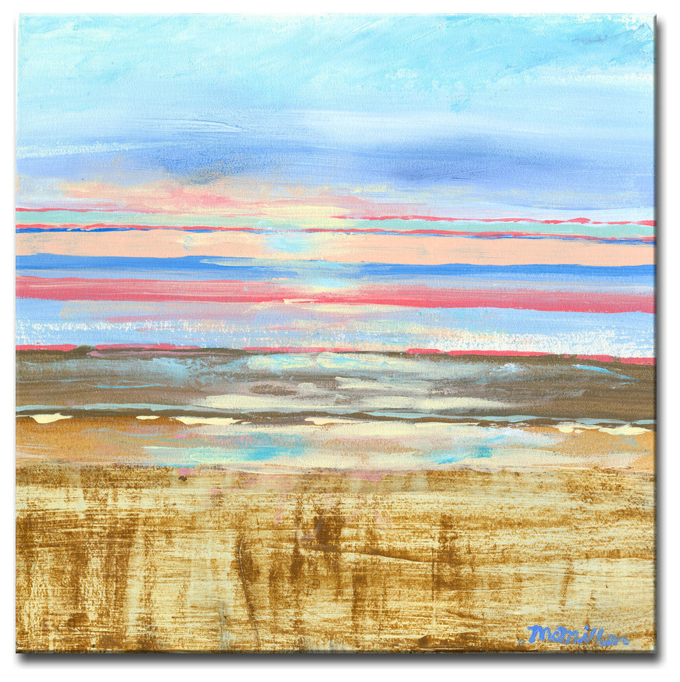Red Horizon' Canvas by Leslie Owens, 30"x30"