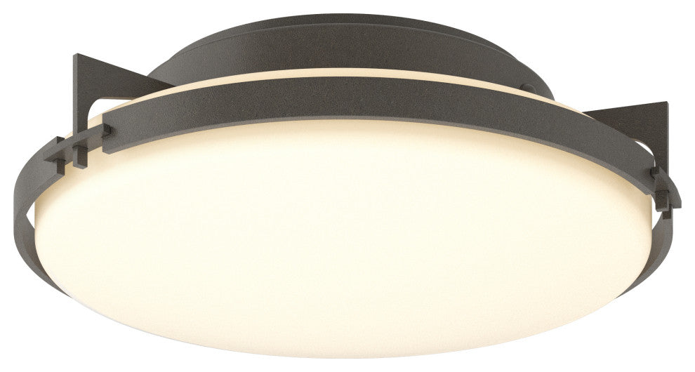 Metra Flush Mount, Dark Smoke Finish, Opal Glass