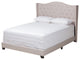 Sanni Contemporary Upholstered Bed, Beige, King