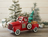 Small Red Truck With Christmas Tree