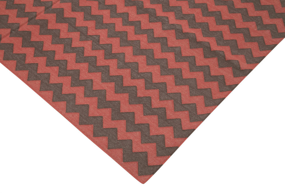 Rug N Carpet - Handmade Wool 6' 0'' x 9' 0'' Geometric Dhurrie Kilim Rug