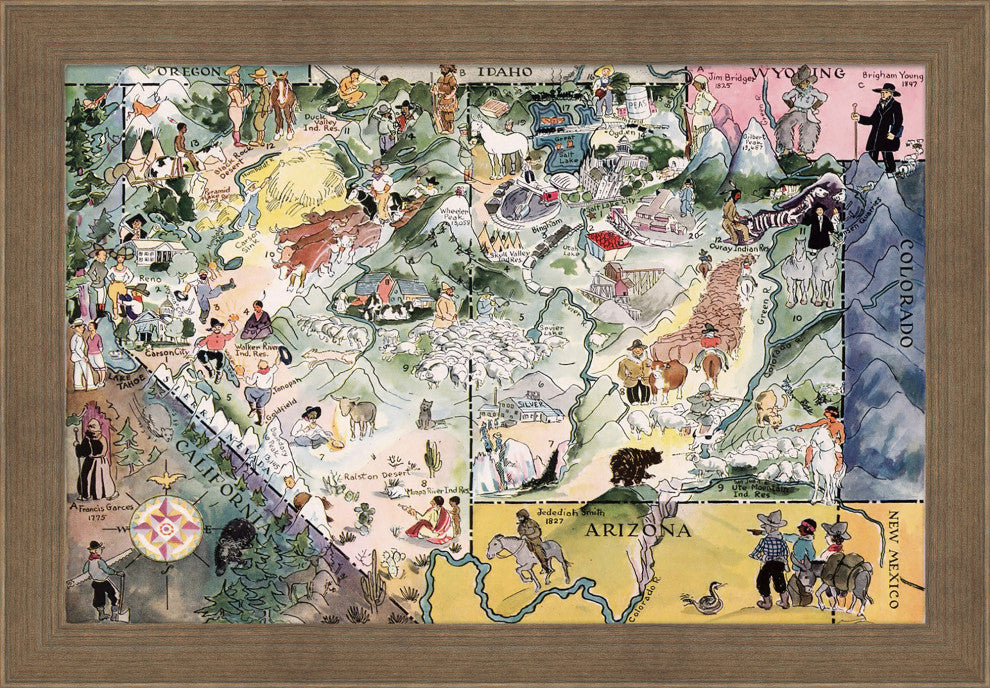 Nevada And Utah, Giclee Reproduction Artwork