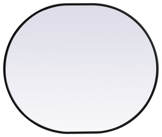 Elegant Decor Metal Frame Oval Mirror 30X36" in Black