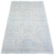 Night White Wool Hand Knotted White Wash Peshawar Oriental Rug, 3'1"x4'11"