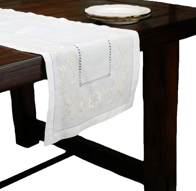 Flora Embroidered Table Runner 16"x34In