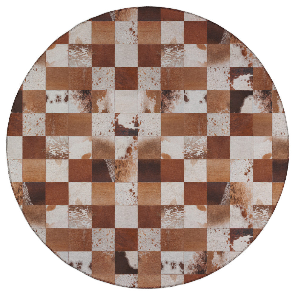 Indoor/Outdoor Stetson SS10 Driftwood Machine Washable 8' x 8' Round Rug