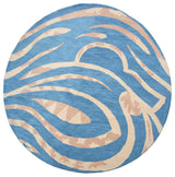 HAND TUFTED WOOL ECO-FRIENDLY AREA RUGS - Round,Blue,Contemporary