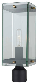 Bradgate AC8143BK Outdoor Post Light, Matte Black and Harvest Brass