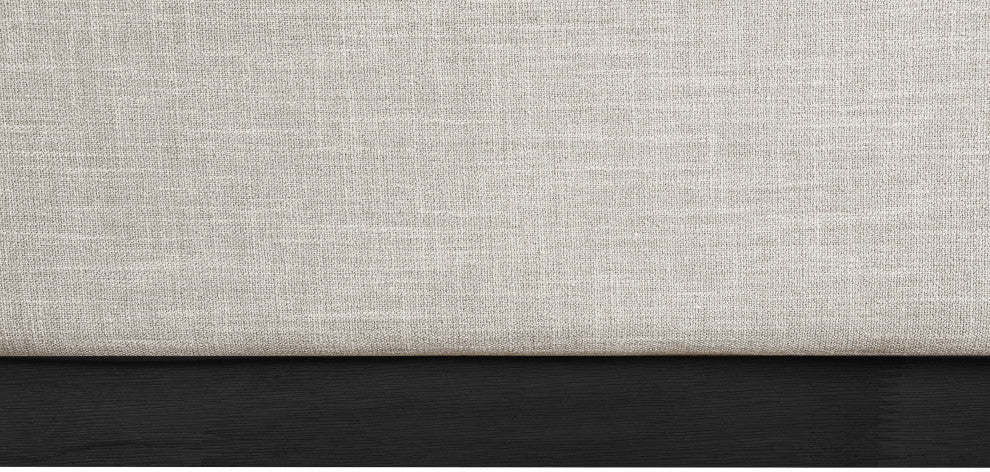 Logan Beige Linen Textured Fabric Twin Bed, Beige, King