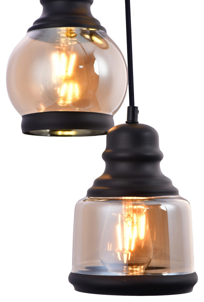 Lazzur Vaige 3 Light 13" Matte Black Pendant
