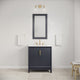 Elizabeth 30" Single Sink Carrara White Marble Vanity, Monarch Blue