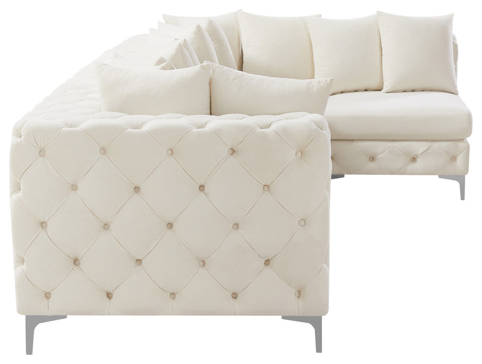 Tremblay Modular Sectional, Cream, L-Shaped, 5-Piece: Armless (3), Corner (2)