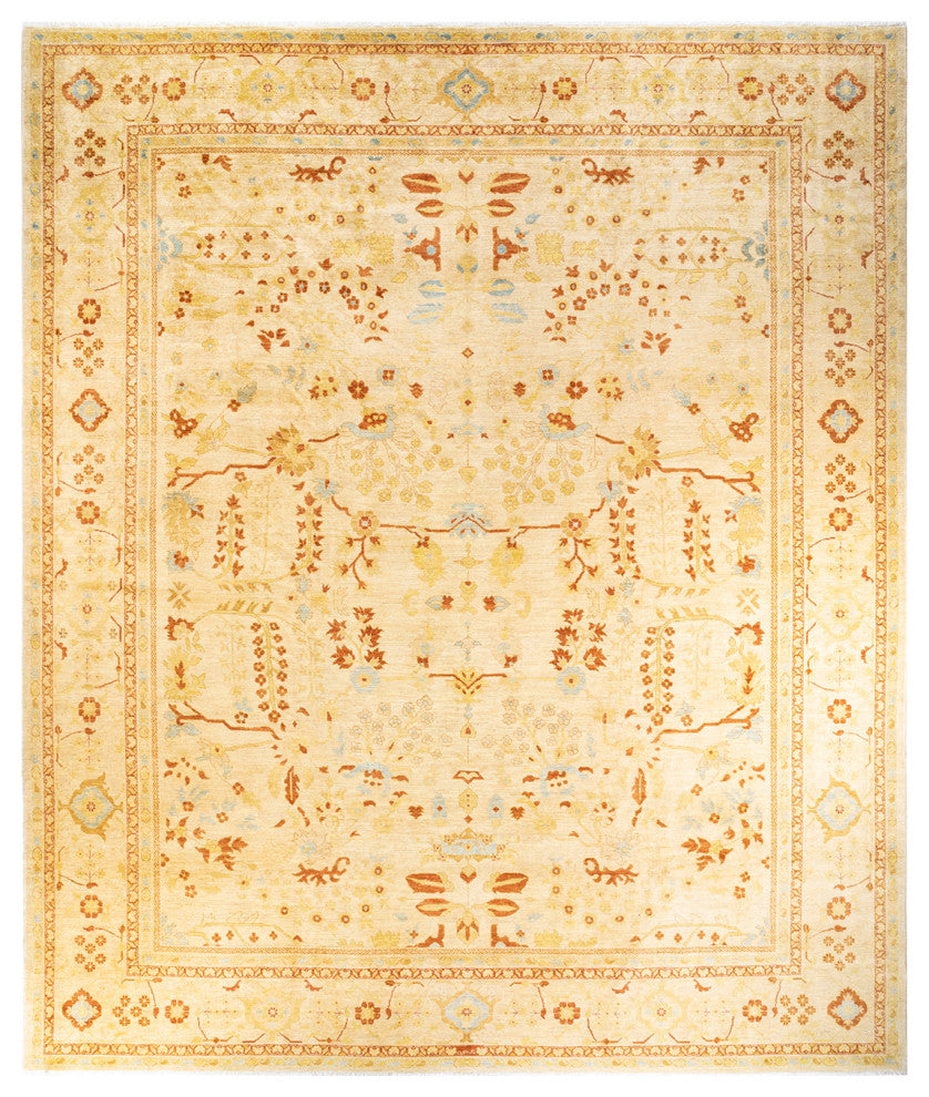 Eclectic, One-of-a-Kind Handmade Area Rug Ivory, 11' 10 x 14' 3